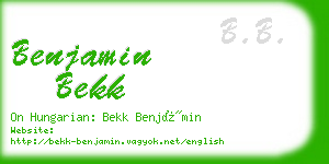 benjamin bekk business card